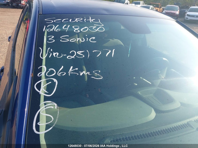 2013 CHEVROLET SONIC SEDAN 1.8L I-4 DOHC, VVT, 138HP