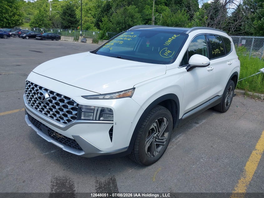 2021 Hyundai Santa Fe Sel, Water, IAAI, VIN 5NMS3DAJ6MH307192 — photo 2