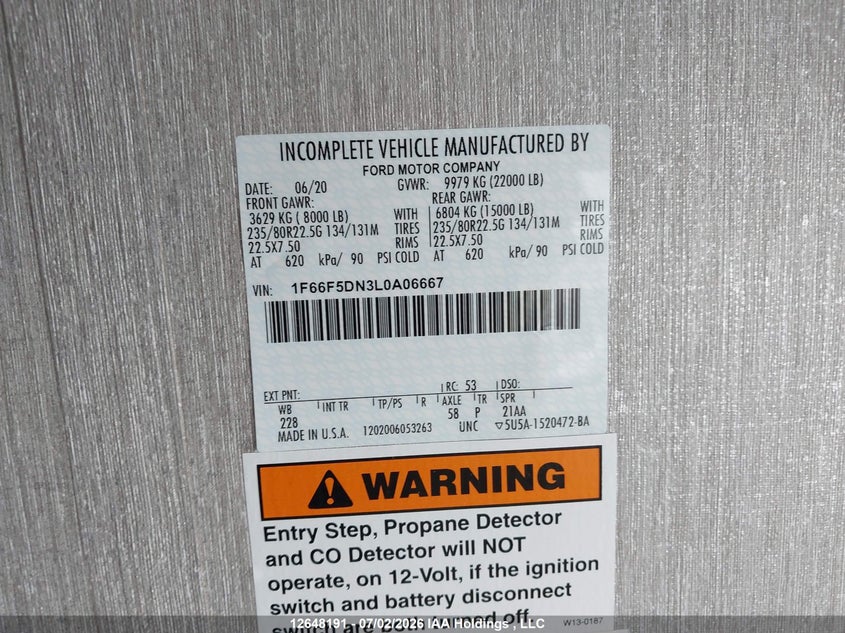 2021 OTHER FLEETWOOD N/A 7.3L V8 FI OHV 16V NF2
