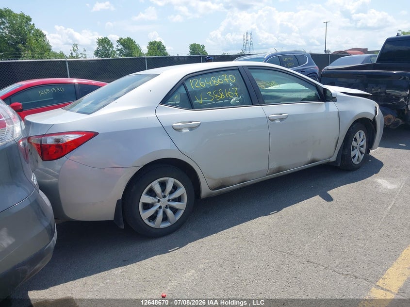 Vin: 2t1burhe0fc388167, lot: 3050199, toyota corolla le 20154