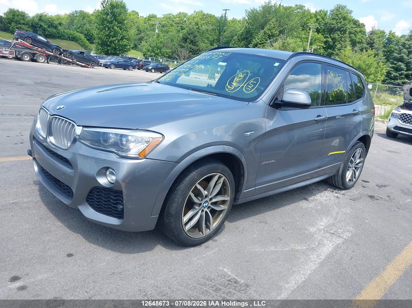 2016 BMW X3, Затопление, IAAI, VIN 5UXWY3C52G0F84389 — фото 2