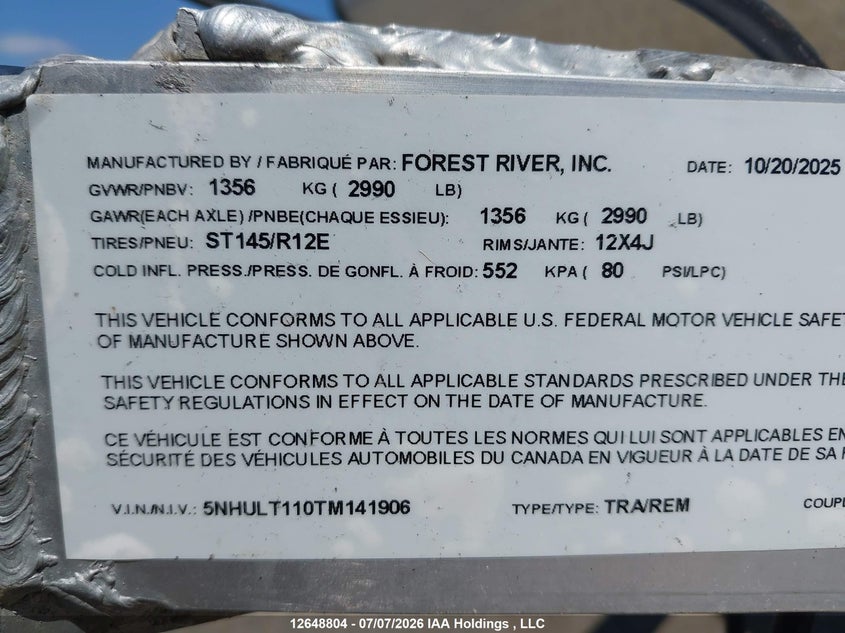 2026 OTHER FOREST RIVER FOREST RIVER TRAILER N/A