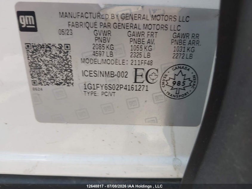 2023 CHEVROLET SONIC SEDAN U NX