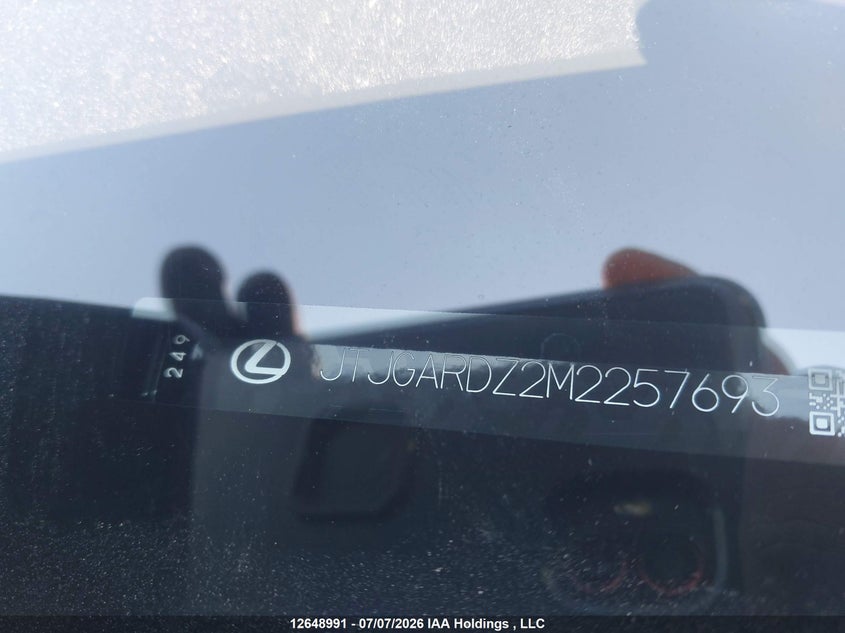 2021 Lexus Nx 300 VIN: JTJGARDZ2M2257693 Lot: 12648991