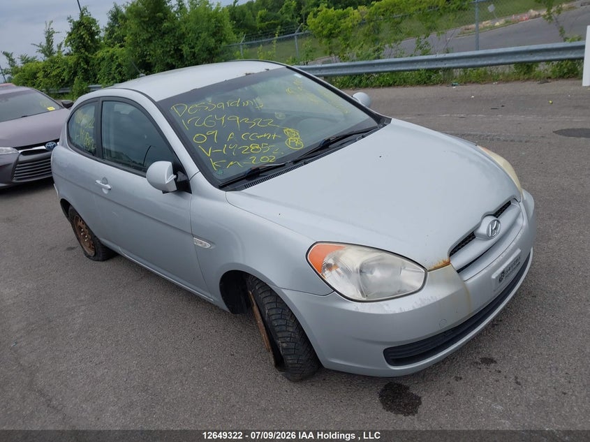 2009 Hyundai Accent Gl/Gl Sport/L, Theft Recovery, IAAI, VIN KMHCN35C79U142852
