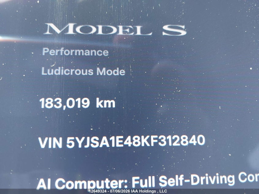 2019 TESLA MODEL S HATCHBACK ELECTRIC