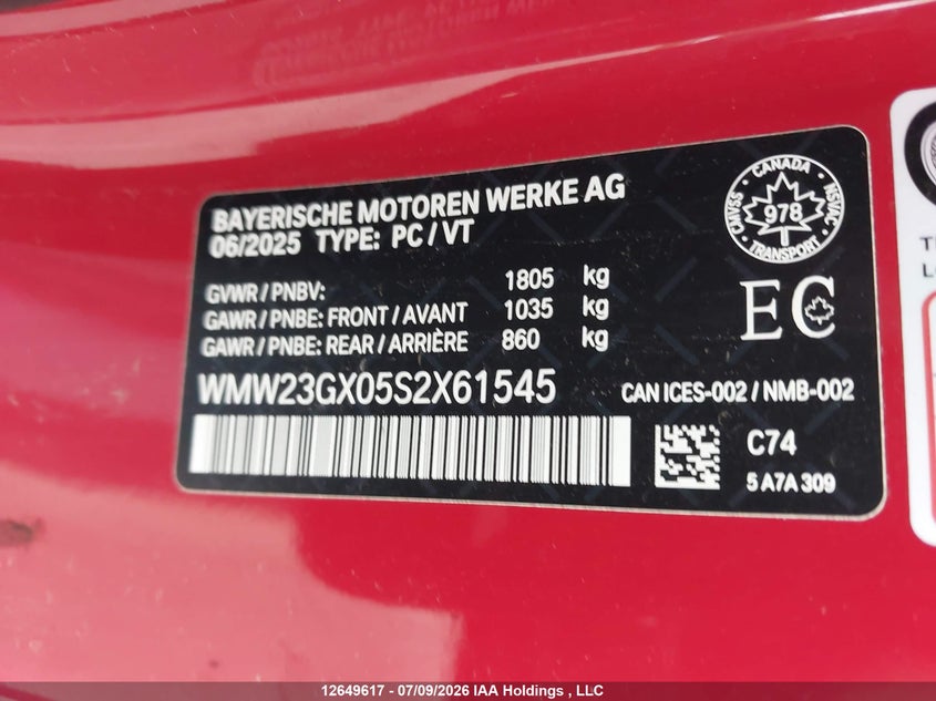 2025 MINI CONVERTIBLE CABRIO 2.0L I-4 DI, DOHC, VVT, TURBO, 201HP