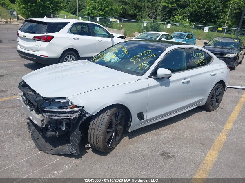 Vin: kmtg54te8pu116677, lot: 3051224, genesis g70 3.3t sport awd 20232
