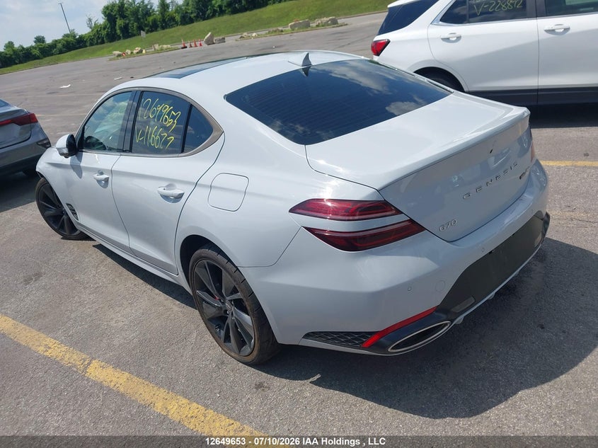 Vin: kmtg54te8pu116677, lot: 3051224, genesis g70 3.3t sport awd 20233