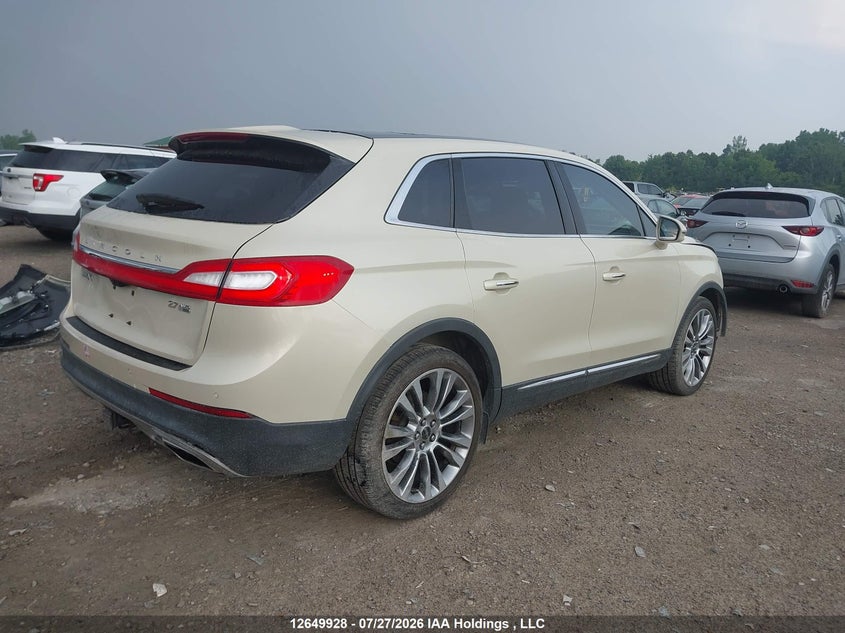 Vin: 2lmtj8lp0gbl31493, lot: 3051507, lincoln mkx reserve 20164
