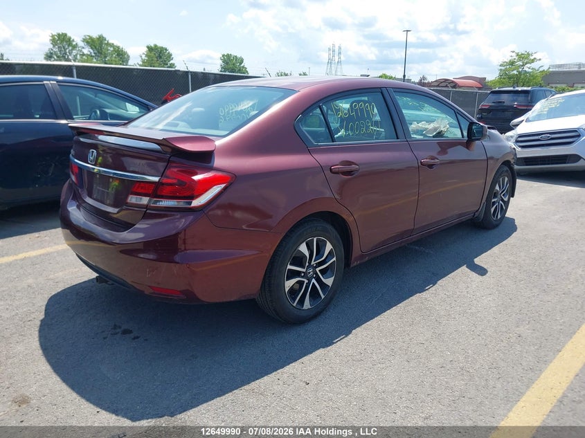 Vin: 2hgfb2f56dh002261, lot: 3051574, honda civic ex 20134