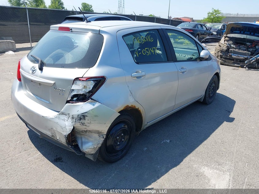 Vin: vnkktud38fa051476, lot: 3051700, toyota yaris 20154