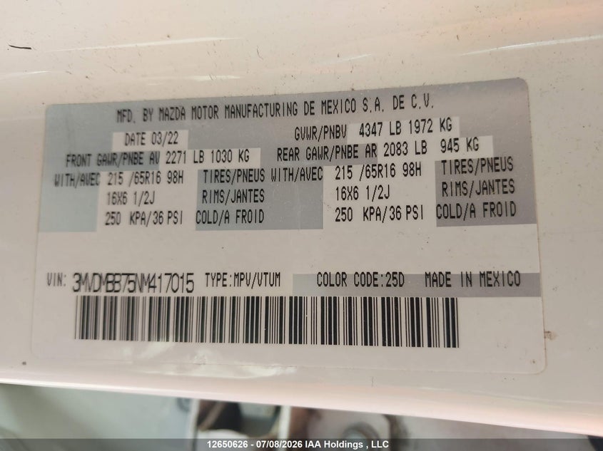 2022 MAZDA CX-30 WAGON 2.0L I-4 DI, DOHC, VVT, 155HP