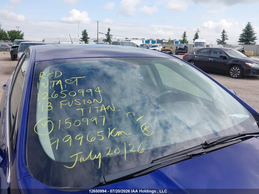 2013 Ford Fusion Titanium VIN: 3FA6P0D9XDR150997 Lot: 12650994