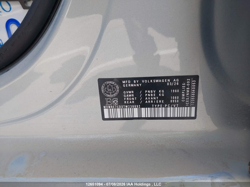 2026 VOLKSWAGEN GTI HATCHBACK 2.0L I-4 DI, DOHC, VVT, TURBO, 241HP