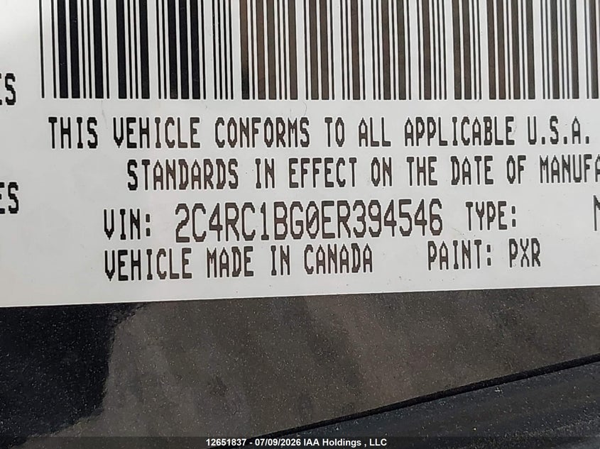 2014 Chrysler Town & Country Touring VIN: 2C4RC1BG0ER394546 Lot: 12651837