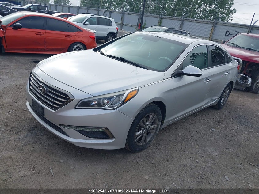 2016 Hyundai Sonata, Левый бок, IAAI, VIN 5NPE24AF5GH412891 — фото 2