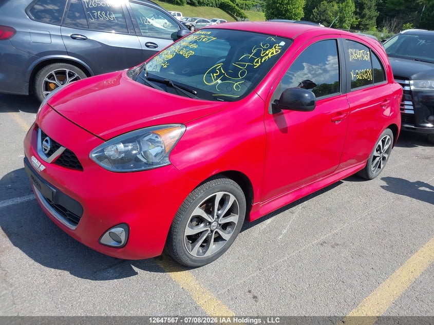 2015 Nissan Micra, Right Side, IAAI, VIN 3N1CK3CP6FL263688 — photo 2