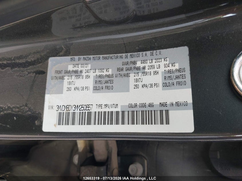 2021 MAZDA CX-30 WAGON 2.5L I-4 DI, DOHC, VVT, TURBO, 227HP