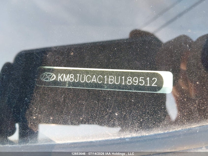 2011 Hyundai Tucson Limited VIN: KM8JUCAC1BU189512 Lot: 12653646