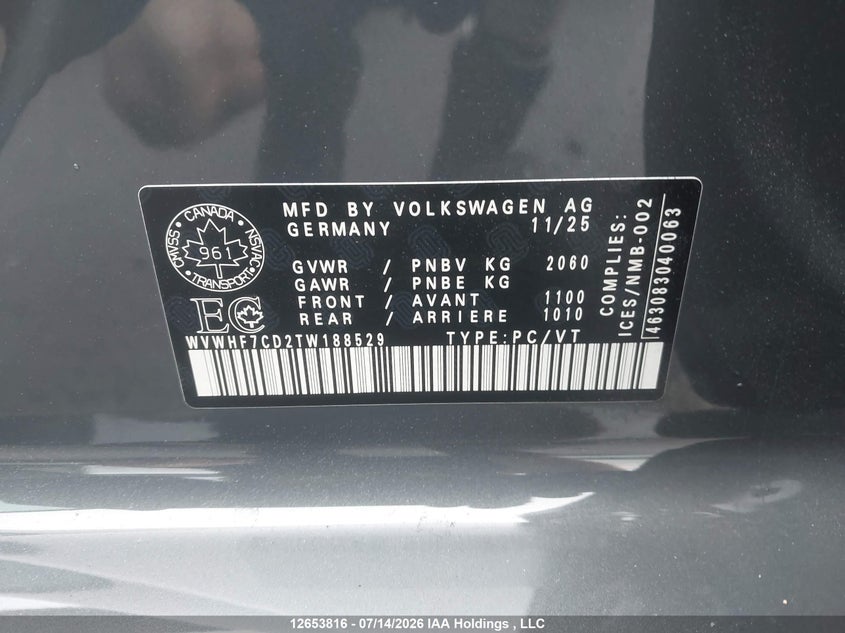 2026 VOLKSWAGEN GOLF R HATCHBACK 2.0L I-4 DI, DOHC, VVT, TURBO, 328HP