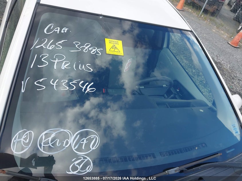 2013 Toyota Prius C VIN: JTDKDTB39D1543546 Lot: 12653885