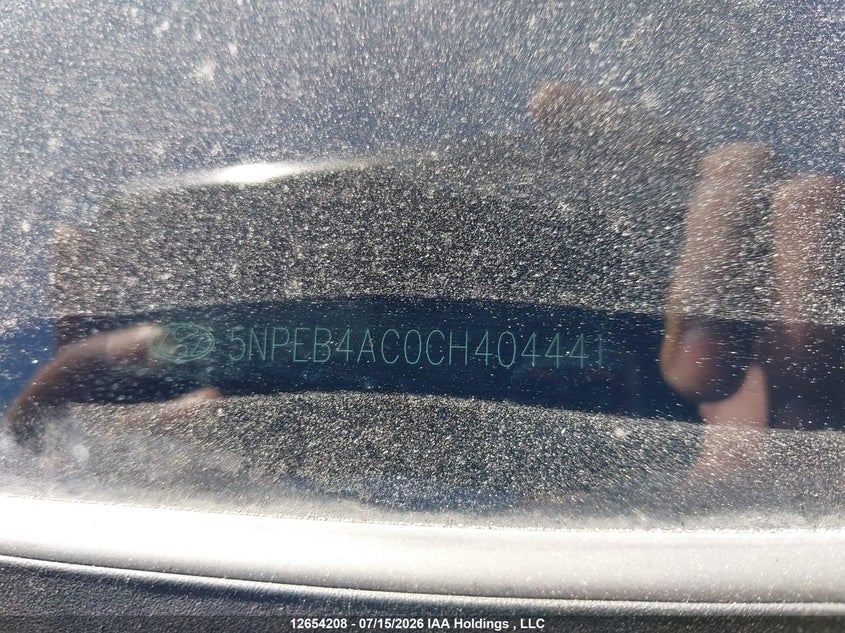 2012 Hyundai Sonata Gls VIN: 5NPEB4AC0CH404441 Lot: 12654208