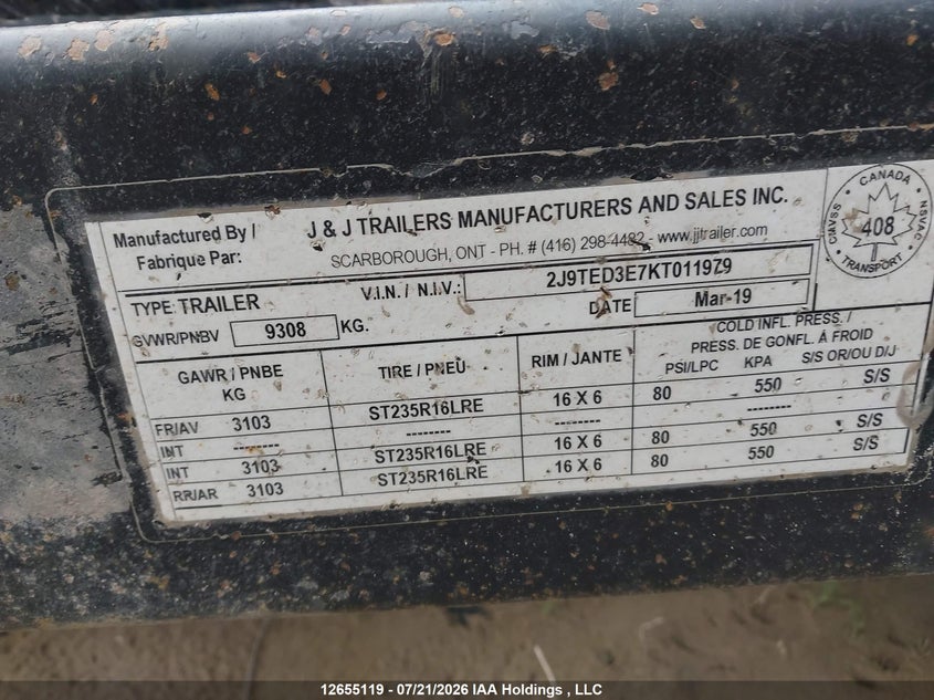 2019 OTHER TRAILER TRAILER TRAILER N/A