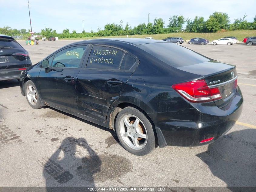 Vin: 2hgfb2f41dh103442, lot: 3057114, honda civic lx 20133