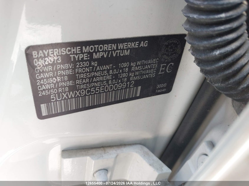 2014 BMW X3 SPORT UTILITY VEHICLE 2.0L I-4 DI, DOHC, VVT, TURBO, 241HP
