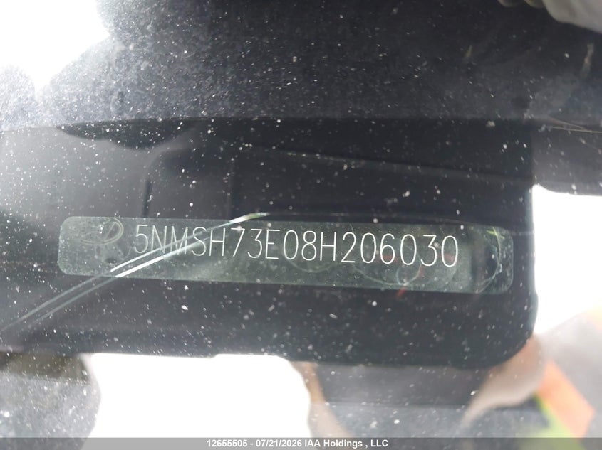 2008 Hyundai Santa Fe Se/Limited VIN: 5NMSH73E08H206030 Lot: 12655505