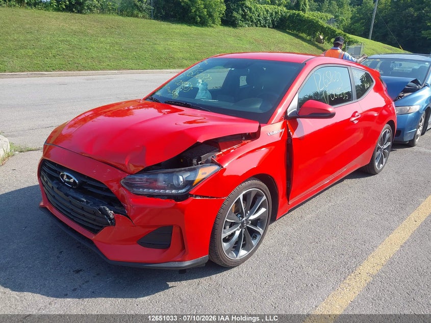 2019 Hyundai Veloster, Удар спереду, IAAI, VIN KMHTG6AF5KU004535 — фото 2