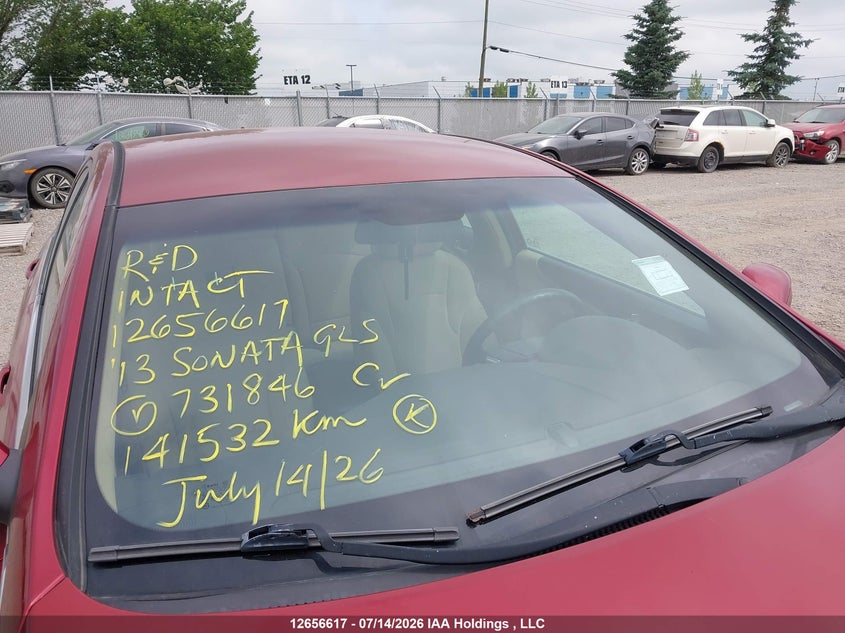 2013 Hyundai Sonata Gls VIN: 5NPEB4AC4DH731846 Lot: 12656617