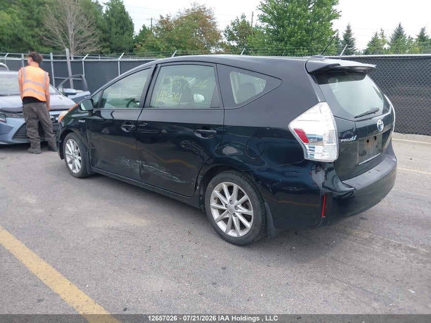 Vin: jtdzn3eu6c3130261, lot: 3059118, toyota prius v 20123