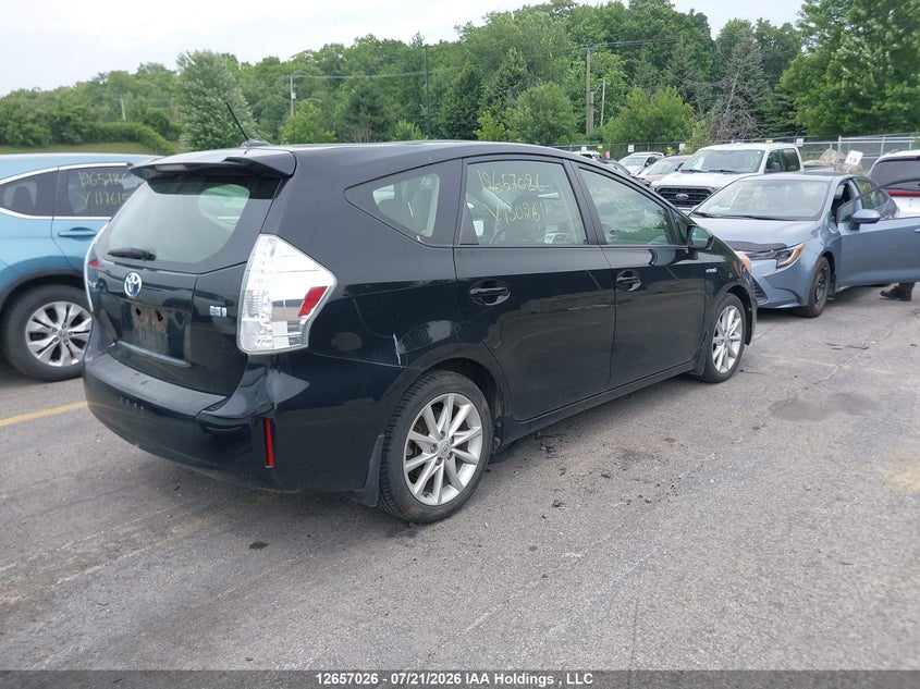 Vin: jtdzn3eu6c3130261, lot: 3059118, toyota prius v 20124