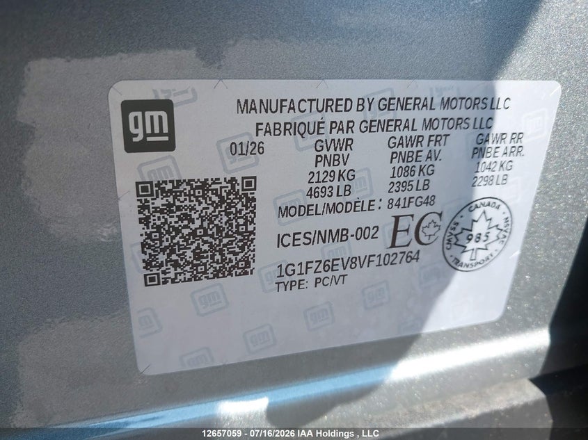 2027 CHEVROLET BOLT SPORT UTILITY VEHICLE ELECTRIC