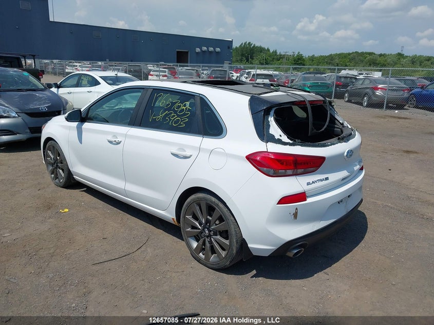 Vin: kmhh55lc6ju043903, lot: 3059179, hyundai elantra gt sport 20183