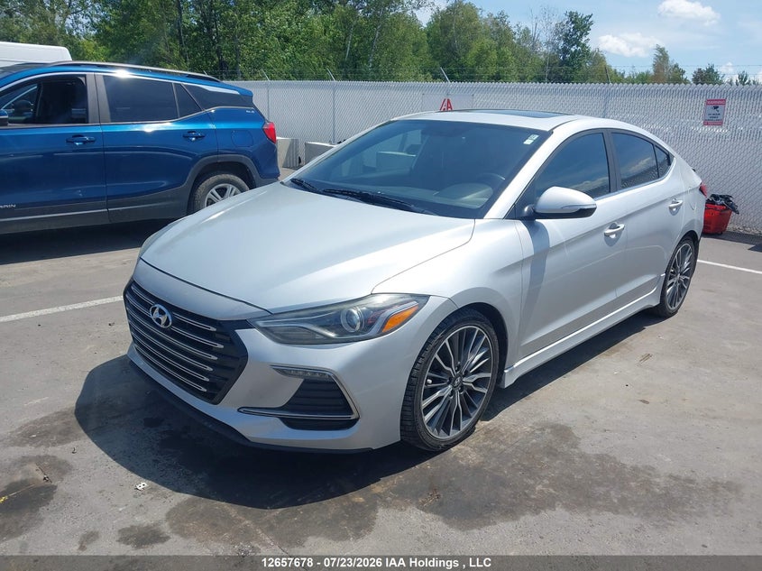 Vin: kmhd04lb6ju460226, lot: 3059823, hyundai elantra sport tech 20182