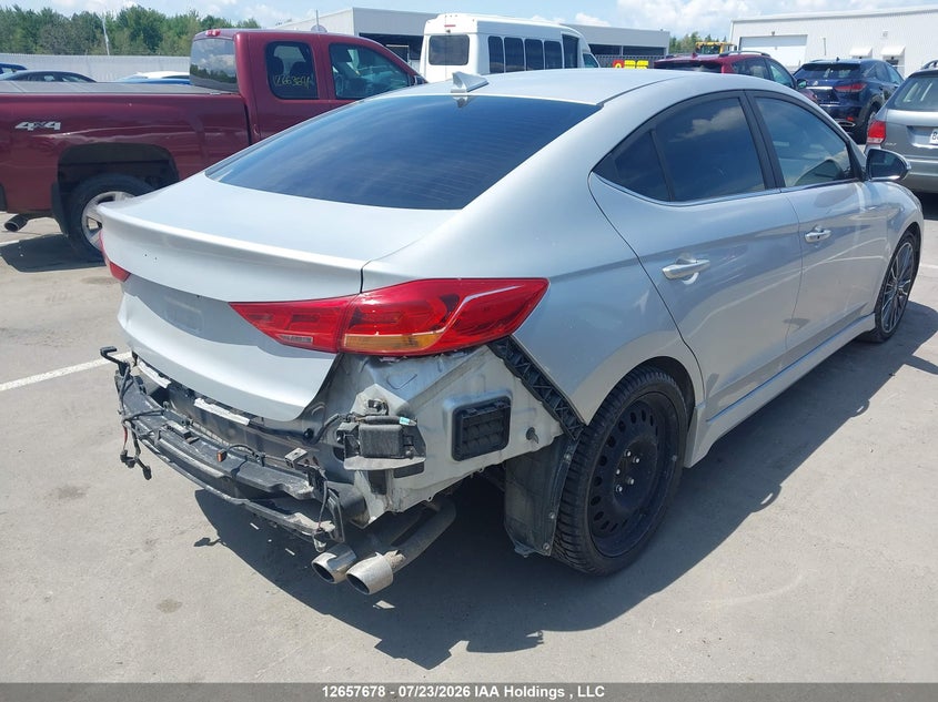 Vin: kmhd04lb6ju460226, lot: 3059823, hyundai elantra sport tech 20184