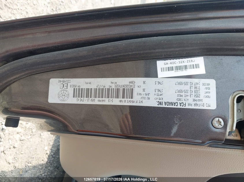 2019 Dodge Grand Caravan Se VIN: 2C4RDGBG9KR703281 Lot: 12657819