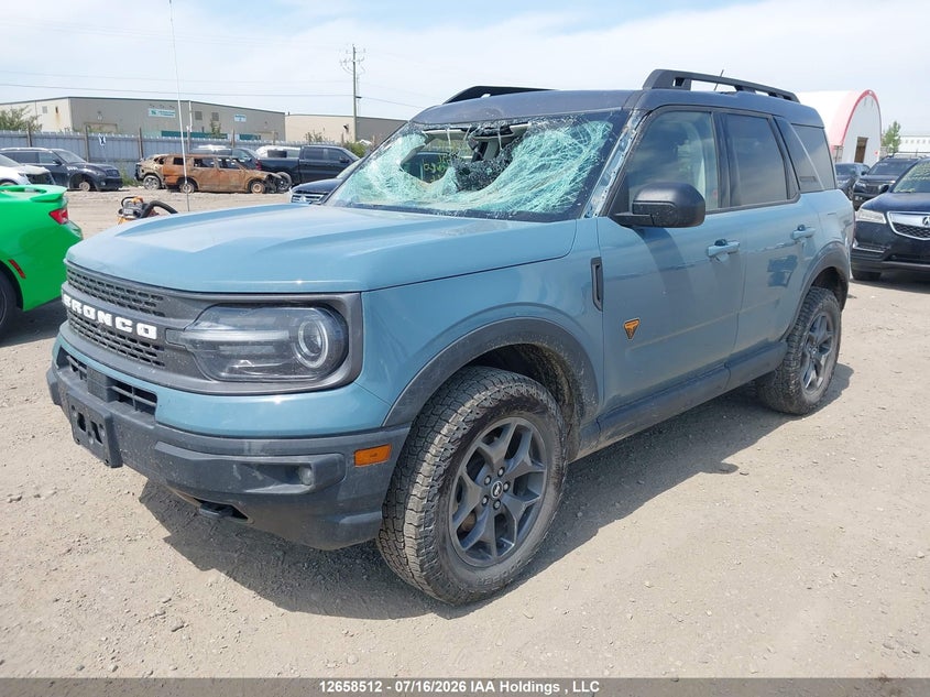2021 Ford Bronco Sport Badlands, Front, IAAI, VIN 3FMCR9D90MRA14692 — photo 2