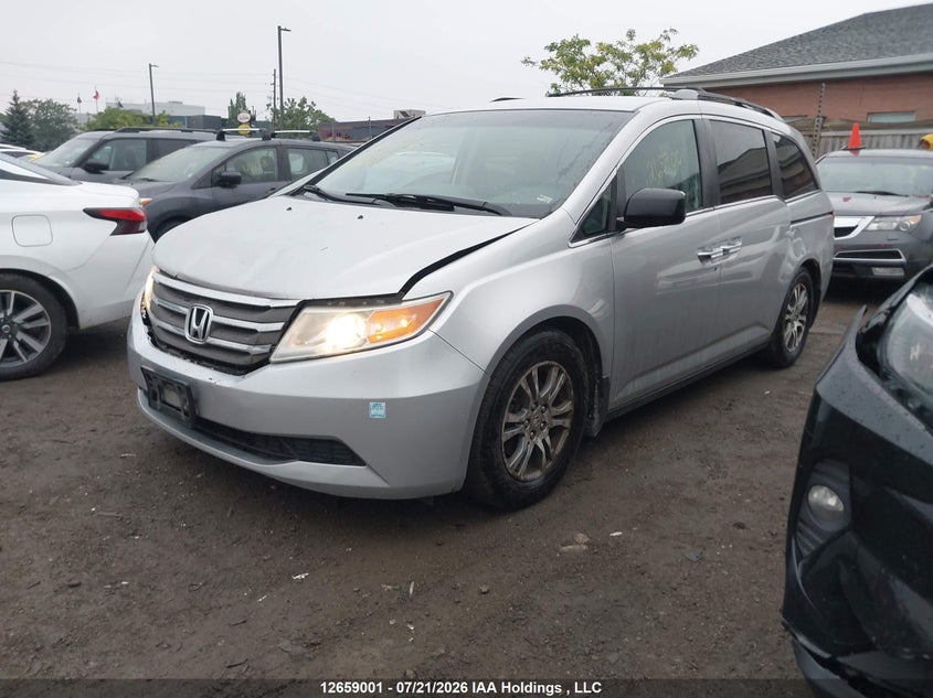 2011 Honda Odyssey, Удар спереди, IAAI, VIN 5FNRL5H41BB508985 — фото 2