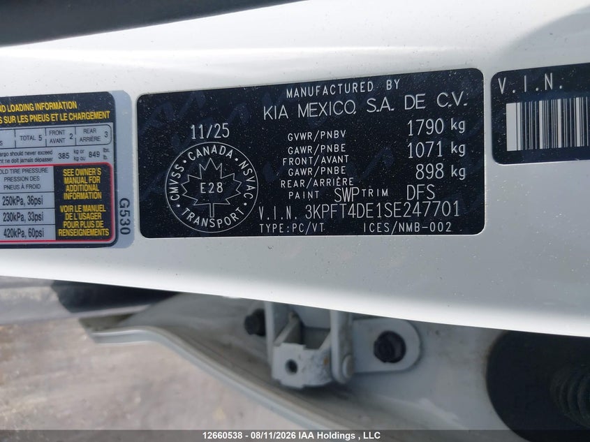 2025 KIA K4 SEDAN 2.0L I-4 DOHC, VVT, 147HP