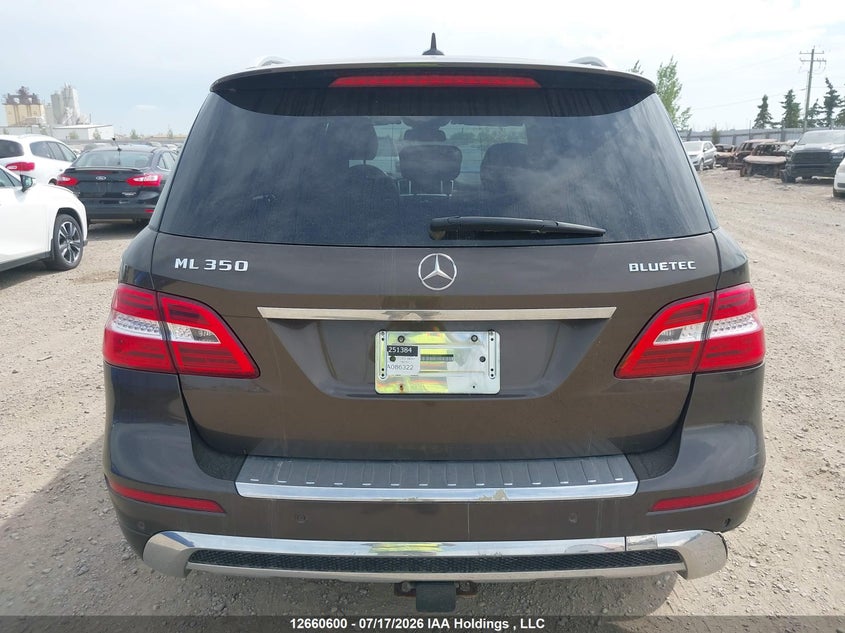 2012 Mercedes-Benz Ml 350 Bluetec 4Matic VIN: 4JGDA2EB1CA086322 Lot: 12660600