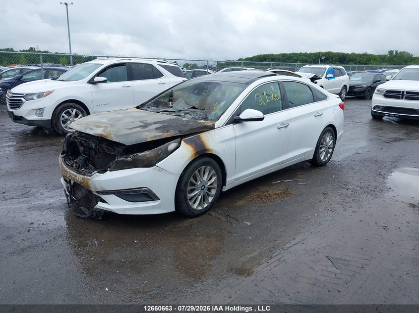 2015 Hyundai Sonata, Engine Fire, IAAI, VIN 5NPE34AF3FH161624 — photo 2