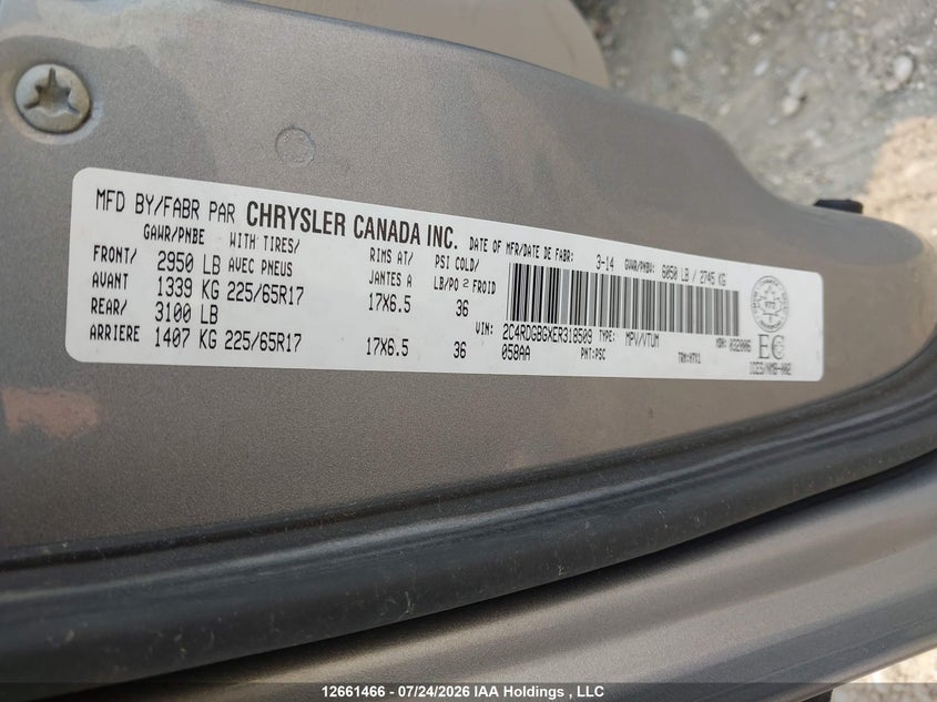 2014 DODGE CARAVAN VAN 3.6L V-6 DOHC, VVT, 283HP