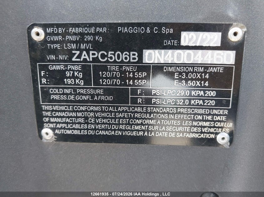 2022 PIAGGIO TYPHOON BIKE 1