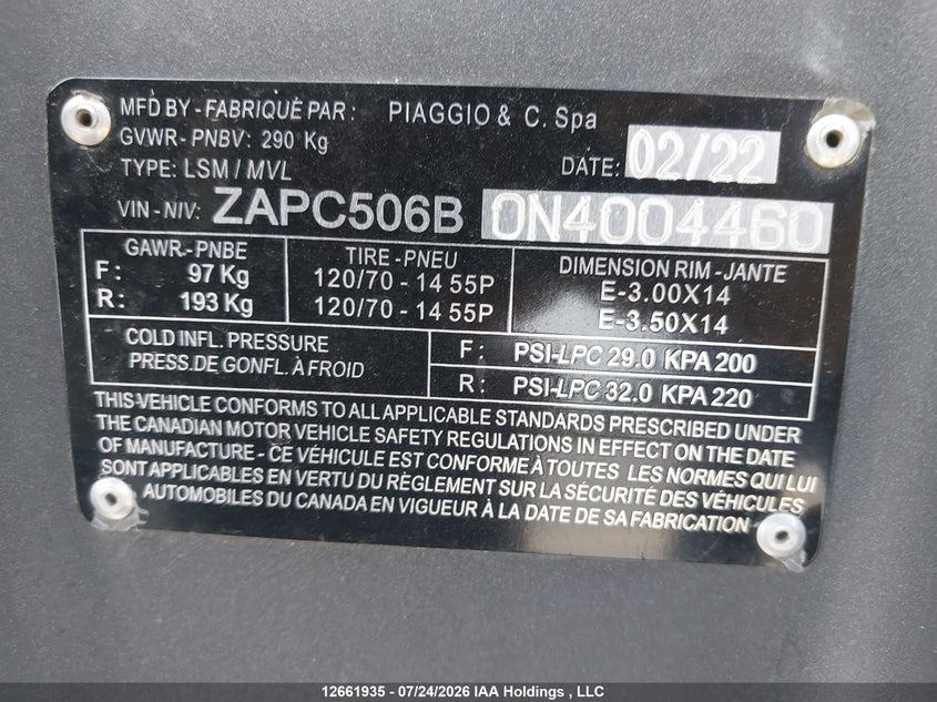 2022 PIAGGIO TYPHOON BIKE 1