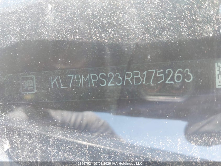 2024 Chevrolet Trailblazer Lt VIN: KL79MPS23RB175263 Lot: 12645792X
