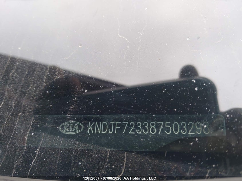 2008 Kia Sportage Lx-V6 VIN: KNDJF723387503298 Lot: 12652057X